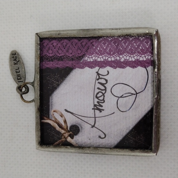 Jewel Kade Amour‎ Purple Heart Pewter Pendant Charm - Picture 2 of 4